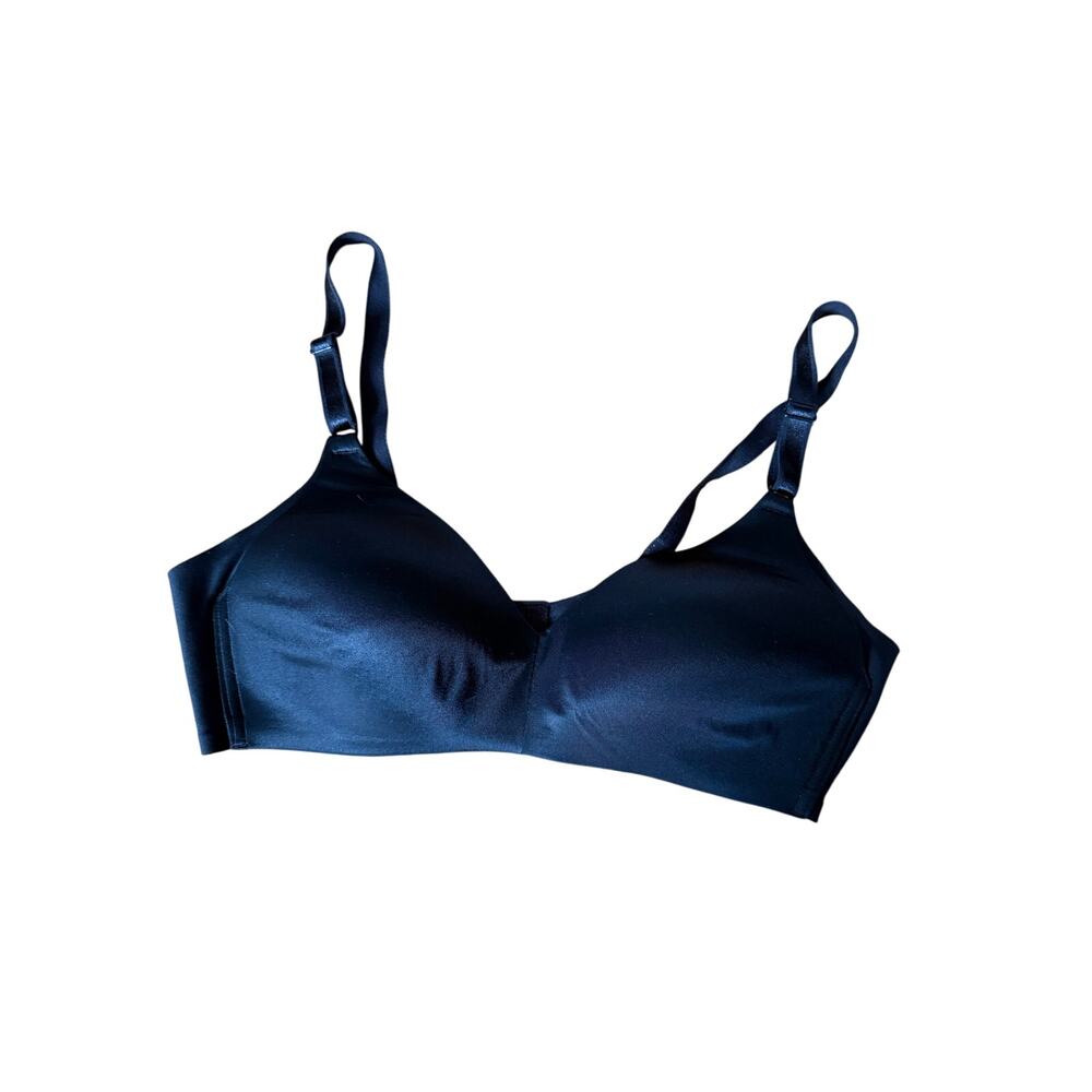 Warner's No Side Effects Black Wireless Satin bra
